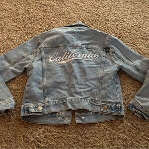 Forever 21 Blue Jean Jacket with California Embroidery